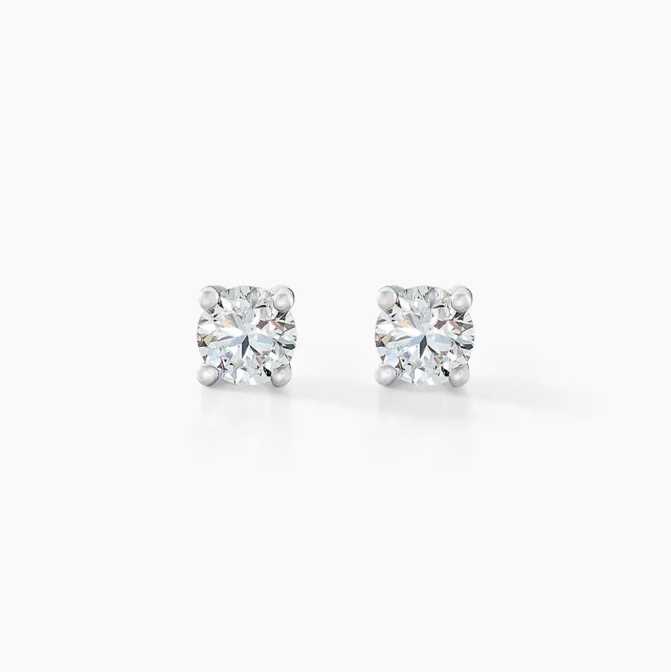 Boucles D'oreilles Puces Aphrodite Or Blanc Diamant