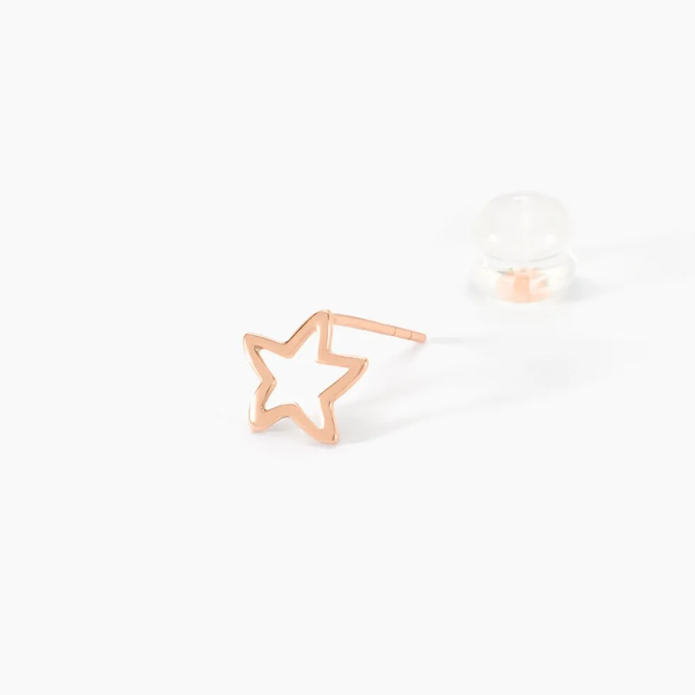 Boucles D'oreilles Puces Alphonsine Etoile De Mer Or Rose