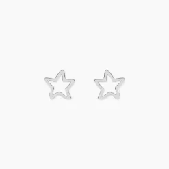 Boucles D'oreilles Puces Alphonsine Etoile De Mer Or Blanc