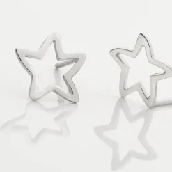 Boucles D'oreilles Puces Alphonsine Etoile De Mer Or Blanc
