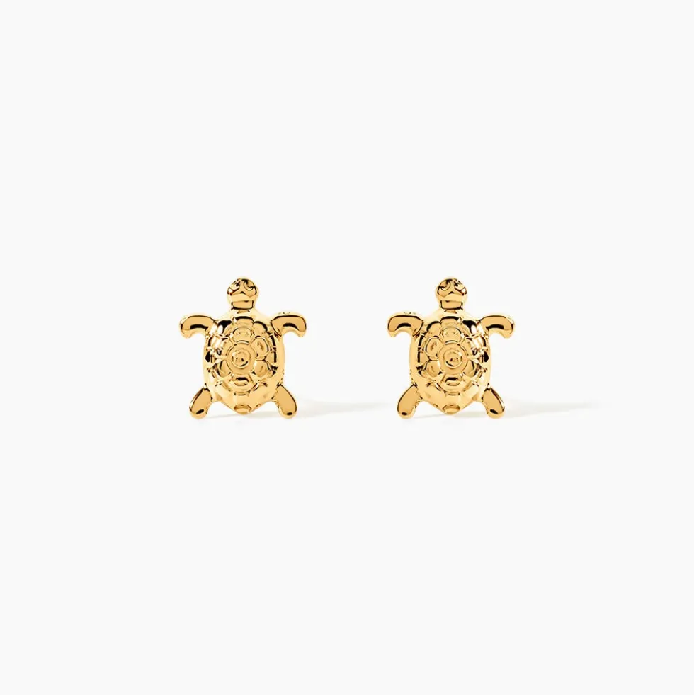 Boucles D'oreilles Puces Almahae Tortue Or Jaune