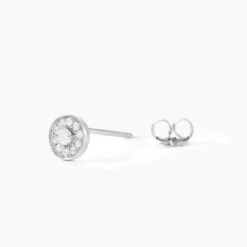 Boucles D'oreilles Puces Auxana Argent Blanc Oxyde De Zirconium