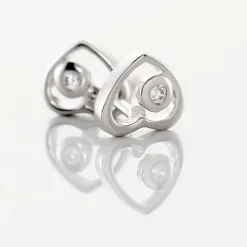Boucles D'oreilles Puces Ashley Argent Blanc Oxyde De Zirconium