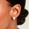 Boucles D'Oreilles Puces Astria Plaqué Or Jaune Nacre