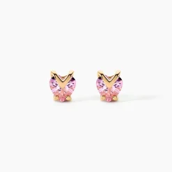 Boucles D'oreilles Puces Abelinia Plaqué Or Jaune Oxyde De Zirconium