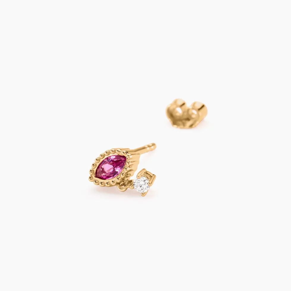 Boucles D'oreilles Puces Azel Plaqué Or Jaune Oxyde De Zirconium