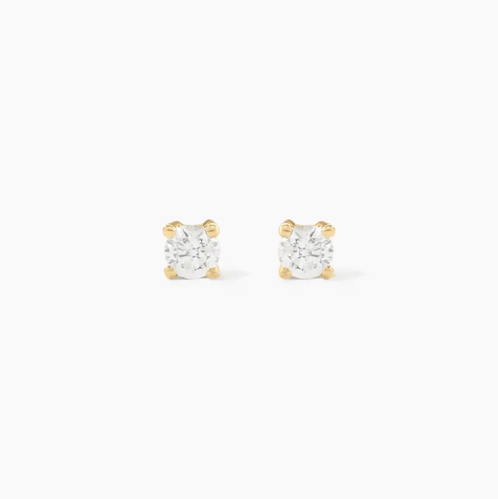 Boucles D'oreilles Puces Aphrodite Or Jaune Diamant