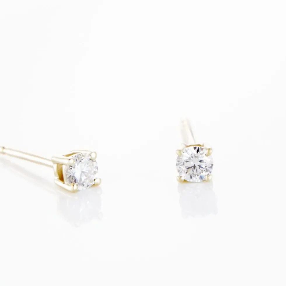 Boucles D'oreilles Puces Aphrodite Or Jaune Diamant