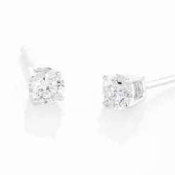 Boucles D'oreilles Puces Aphrodite Or Blanc Diamant