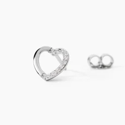 Boucles D'oreilles Puces Argent Blanc Saverio Oxydes De Zirconium
