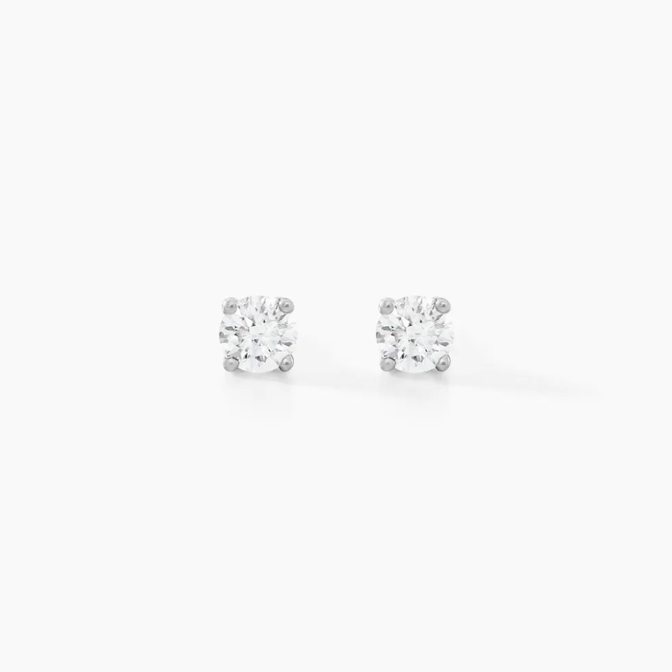 Boucles D'oreilles Puces Aphrodite Or Blanc Diamant