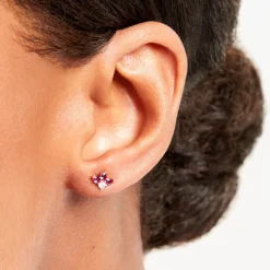 Boucles D'Oreilles Puces Blanid Or Jaune Oxyde De Zirconium