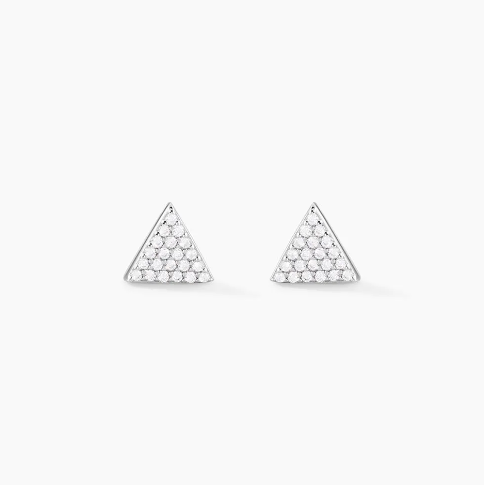 Boucles D'oreilles Puces Brendana Argent Blanc Oxyde De Zirconium