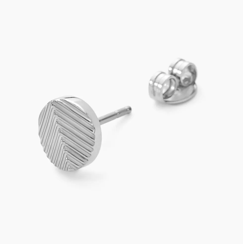 Boucles D'oreilles Puces Black Love Acier Blanc
