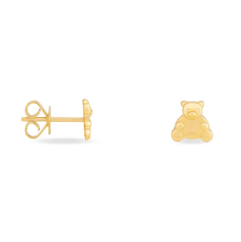 Boucles D'oreilles Puces Baptista Ours Or Jaune