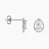 Boucles D'oreilles Puces Cyra Argent Blanc Oxyde De Zirconium