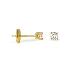 Boucles D'oreilles Puces Clavie Or Jaune Diamant
