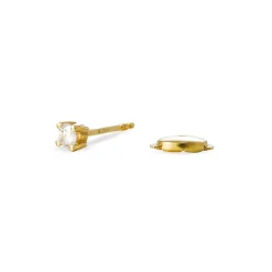 Boucles D'oreilles Puces Clavie Or Jaune Diamant