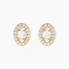 Boucles D'oreilles Puces Classical Plaqué Or Jaune Oxyde De Zirconium
