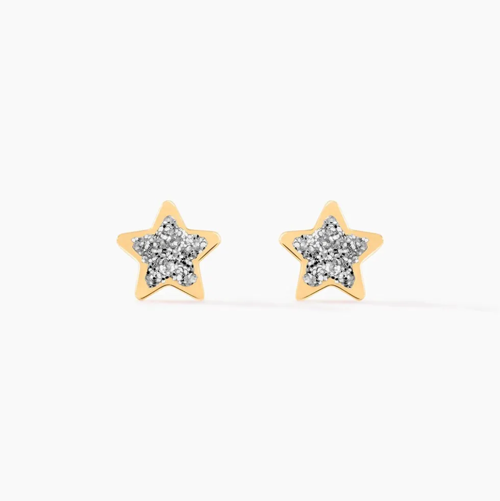 Boucles D'oreilles Puces Chirine Etoile Or Jaune
