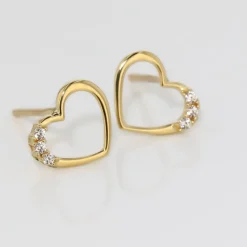 Boucles D'oreilles Puces Camomille Or Jaune Oxyde De Zirconium