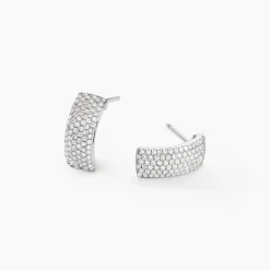 Boucles D'oreilles Puces Charlotte Or Blanc Diamant