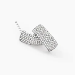 Boucles D'oreilles Puces Charlotte Or Blanc Diamant