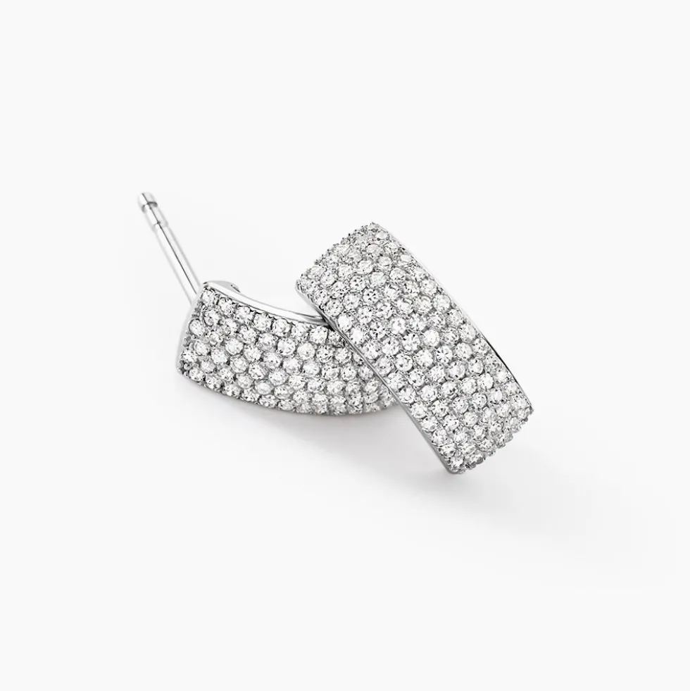 Boucles D'oreilles Puces Charlotte Or Blanc Diamant