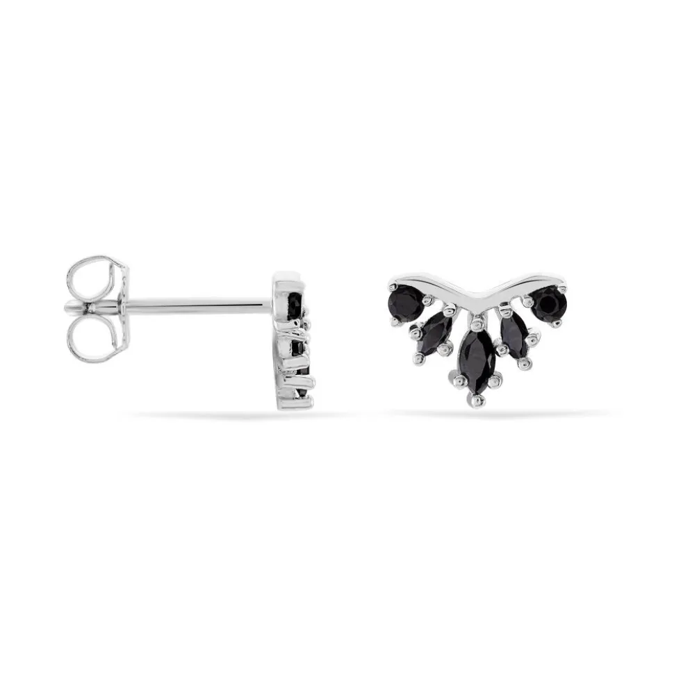 Boucles D'oreilles Puces Calixa Argent Blanc Oxyde De Zirconium