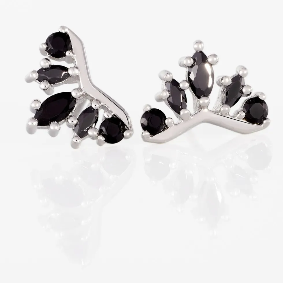 Boucles D'oreilles Puces Calixa Argent Blanc Oxyde De Zirconium