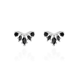 Boucles D'oreilles Puces Calixa Argent Blanc Oxyde De Zirconium