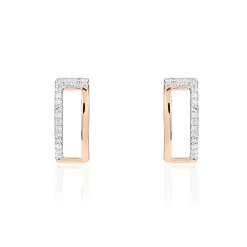 Boucles D'oreilles Puces Charlie Or Rose Diamant