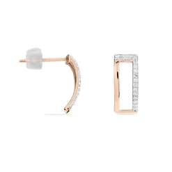 Boucles D'oreilles Puces Charlie Or Rose Diamant