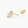 Boucles D'oreilles Puces éclat Perlé Plaqué Or Oxyde De Zirconium