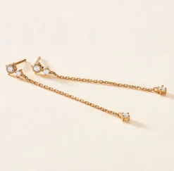 Boucles D'oreilles Puces éclat Perlé Plaqué Or Oxyde De Zirconium