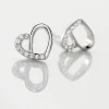 Boucles D'oreilles Puces Dorthea Argent Blanc Oxyde De Zirconium