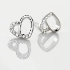Boucles D'oreilles Puces Dorthea Argent Blanc Oxyde De Zirconium