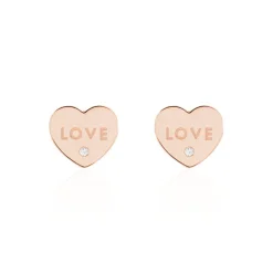 Boucles D'oreilles Puces Deven Argent Rose Oxyde De Zirconium