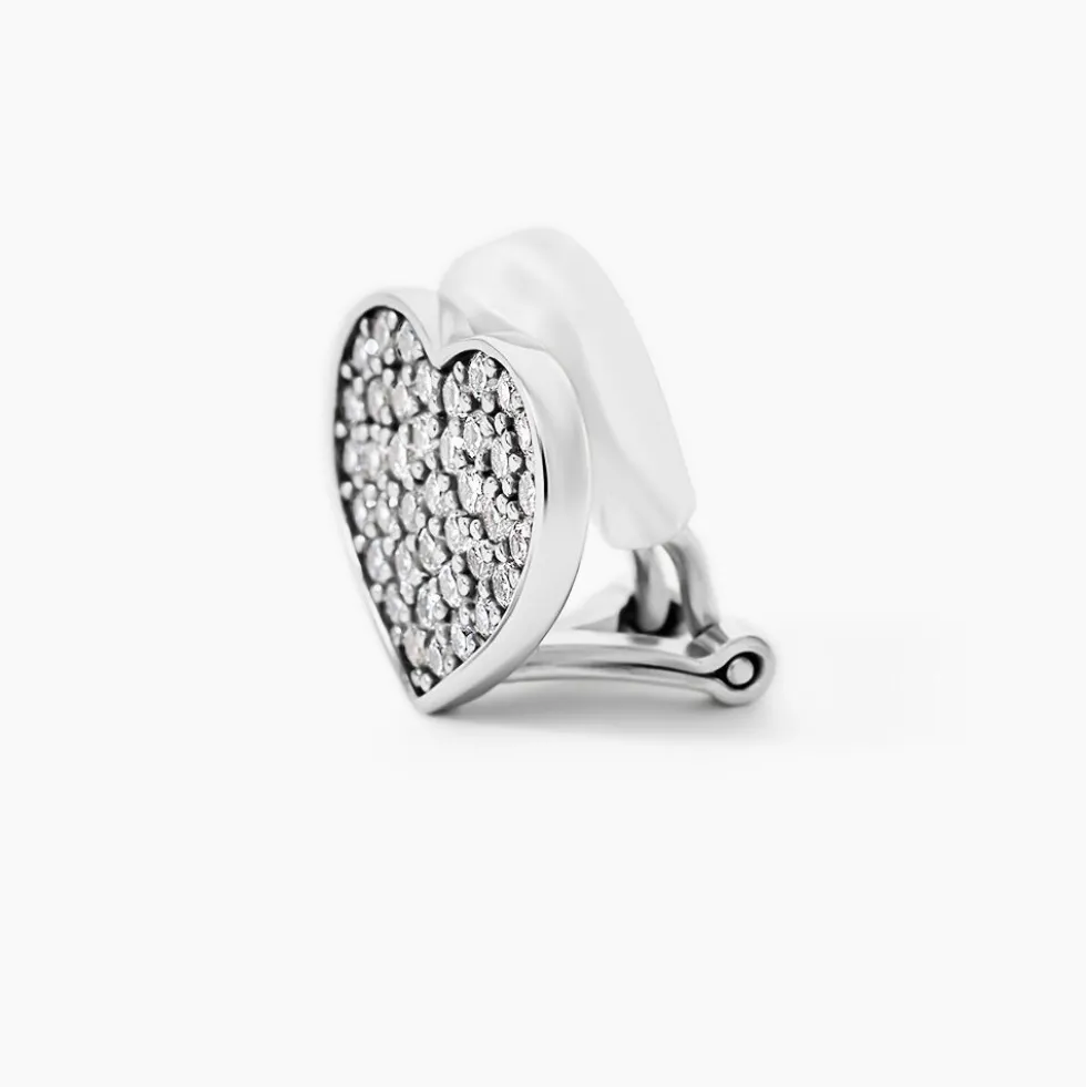 Boucles D'oreilles Puces Darwin Argent Blanc Oxyde