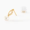 Boucles D'oreilles Puces Dominga Or Jaune Perle De Culture Et Oxyde