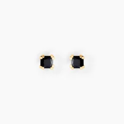 Boucles D'oreilles Puces Doreen Carre Or Jaune Oxyde De Zirconium