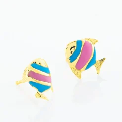Boucles D'oreilles Puces Dorya Poisson Or Jaune