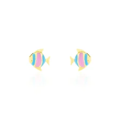 Boucles D'oreilles Puces Dorya Poisson Or Jaune