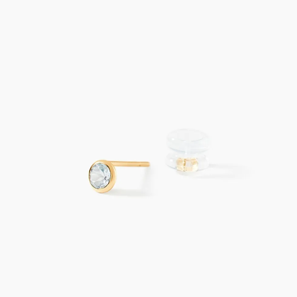 Boucles D'oreilles Puces Edy Serti Clos Or Jaune Topaze