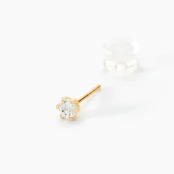 Boucles D'oreilles Puces Eddie Or Jaune Oxyde
