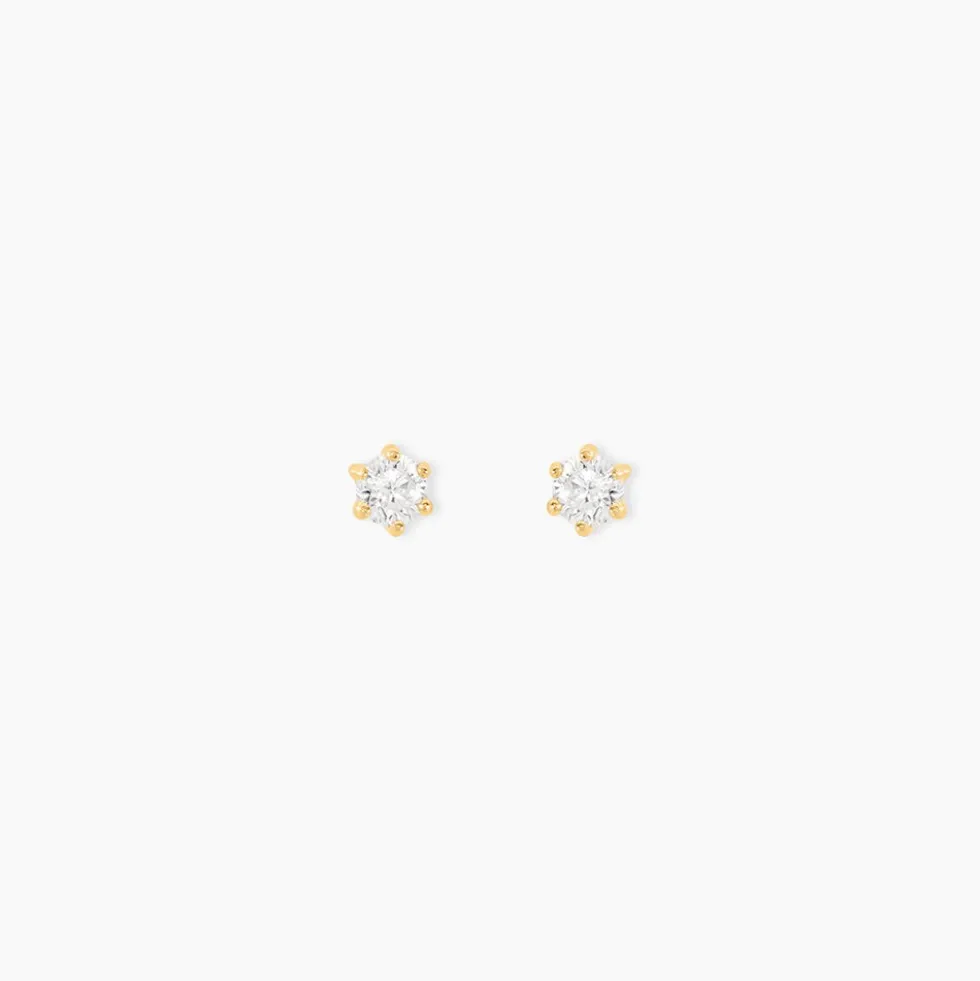 Boucles D'oreilles Puces Eddie Or Jaune Oxyde