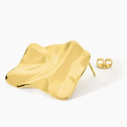 Boucles D'Oreilles Puces Ecorsia Acier Jaune