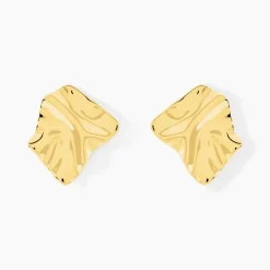 Boucles D'Oreilles Puces Ecorsia Acier Jaune