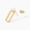 Boucles D'Oreilles Puces Ellin Plaque Or Jaune Oxyde De Zirconium