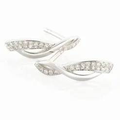 Boucles D'oreilles Puces Emma Or Blanc Diamant